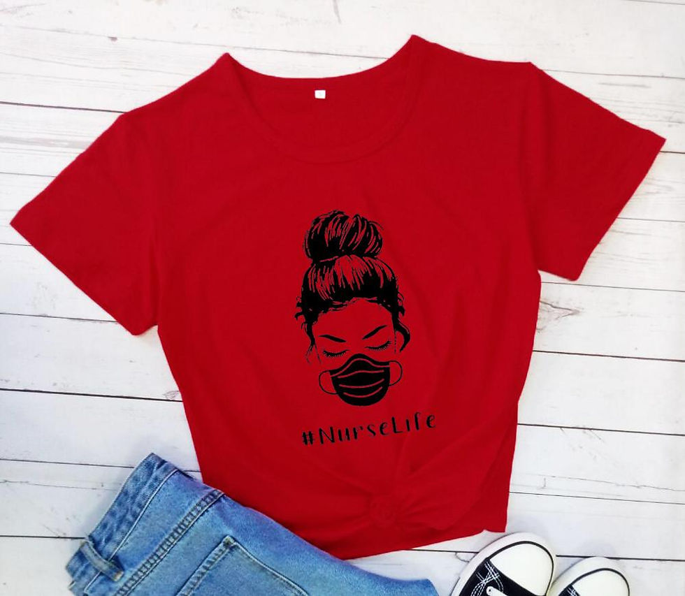 Thumbnail: Nurse Life T-Shirt Nurse Gift Shirts Social Distance  100%cotton Casual