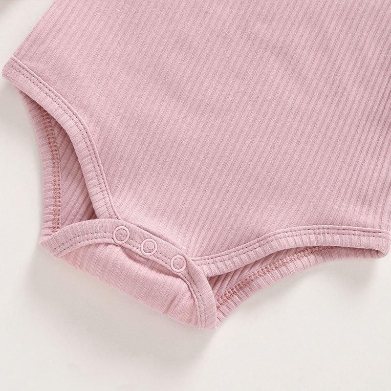 Thumbnail: Baby Rib Rompers Solid Color Spring Fall Kids Boutique Clothing Infant Toddlers