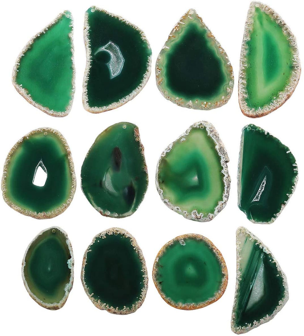 Thumbnail: mookaitedecor Polished Agate Slices Geode Top Drilled Pendant Slice for Jewelry