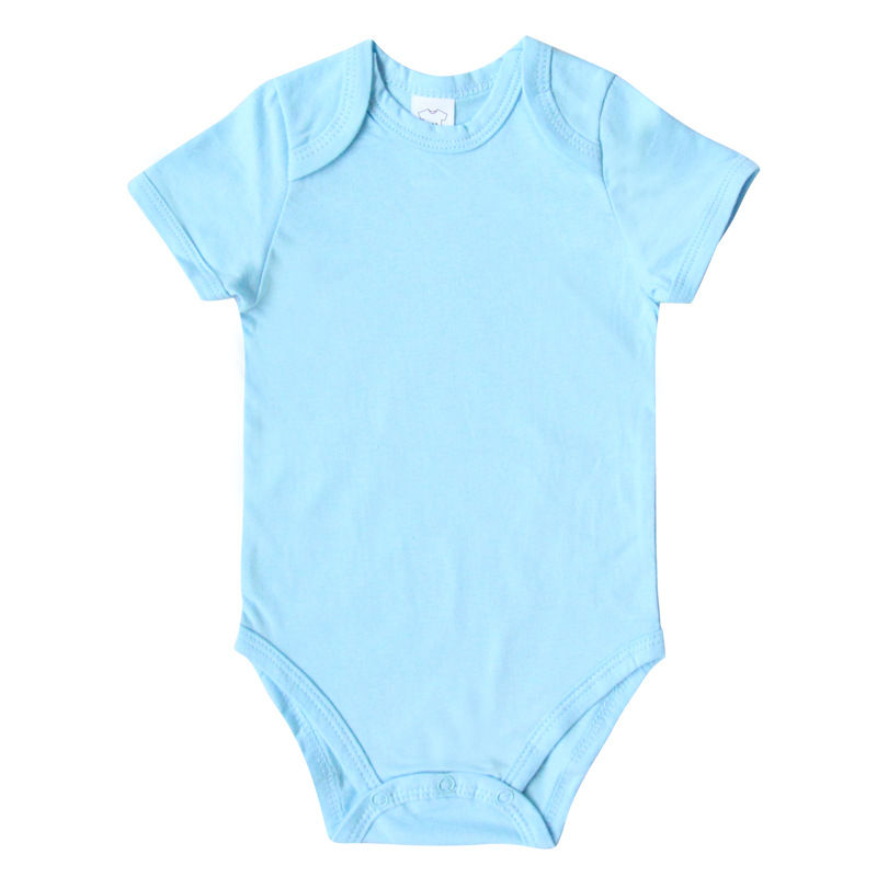 Thumbnail: Baby Rompers Solid Color Short Sleeve Healthy Cotton Newborn Jumpsuits Multi Co