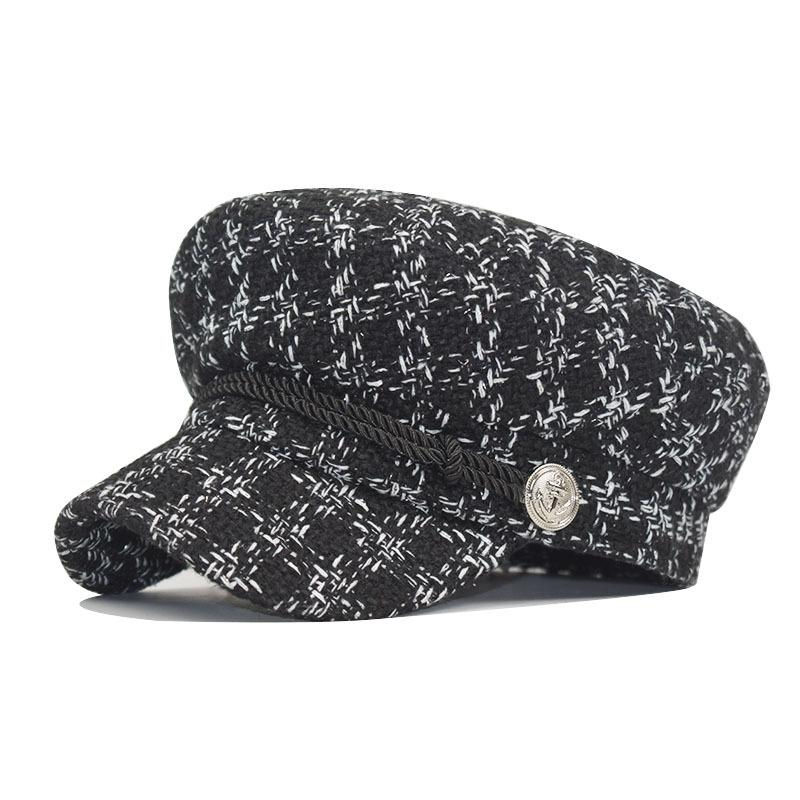 Thumbnail: Caps & Hats Fashion Wool Hat Sun Shading Military Octagonal Autumn Winter Retro