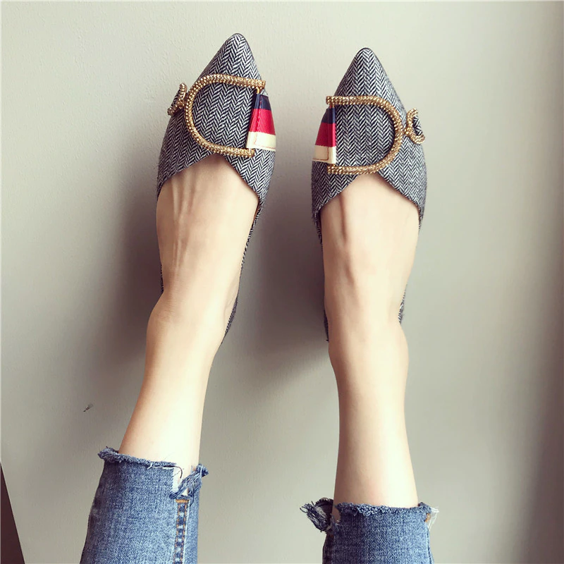 Thumbnail: Ladies Flat Shoes Casual Comfortable Pointed Toe Flat Shoes  Zapatos De Mujer