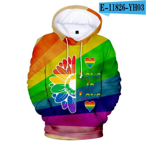 Thumbnail: Colorful Rainbow LGBT Hoodies  Pride LGBT Hoodie Fashion Casual Pullover Hooded