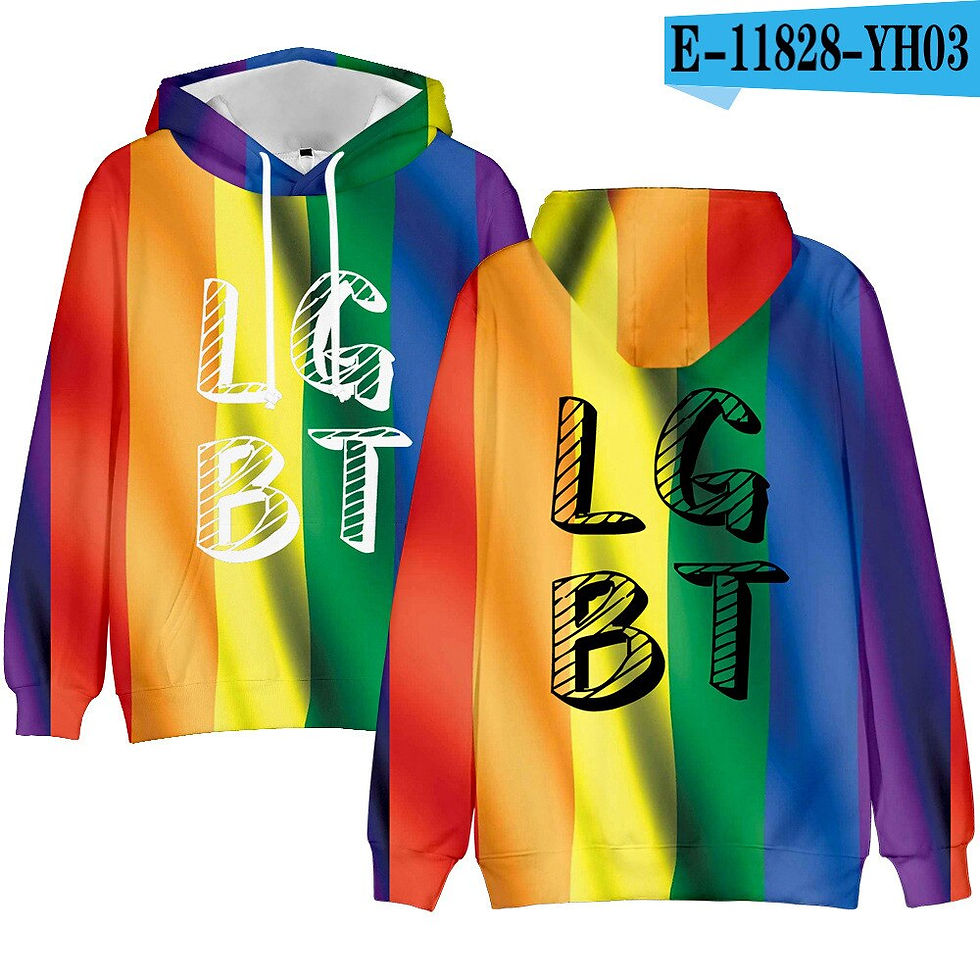 Thumbnail: LGBT Rainbow Flag Hoodie Sweatshirt  Gay Friendly LGBTQ Equity