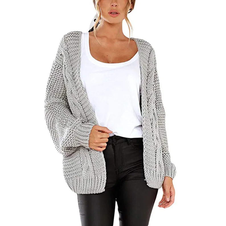 Thumbnail: Cardigan Women , Sweater Knitted , Long Sleeve Sweaters , Winter for Girl and L