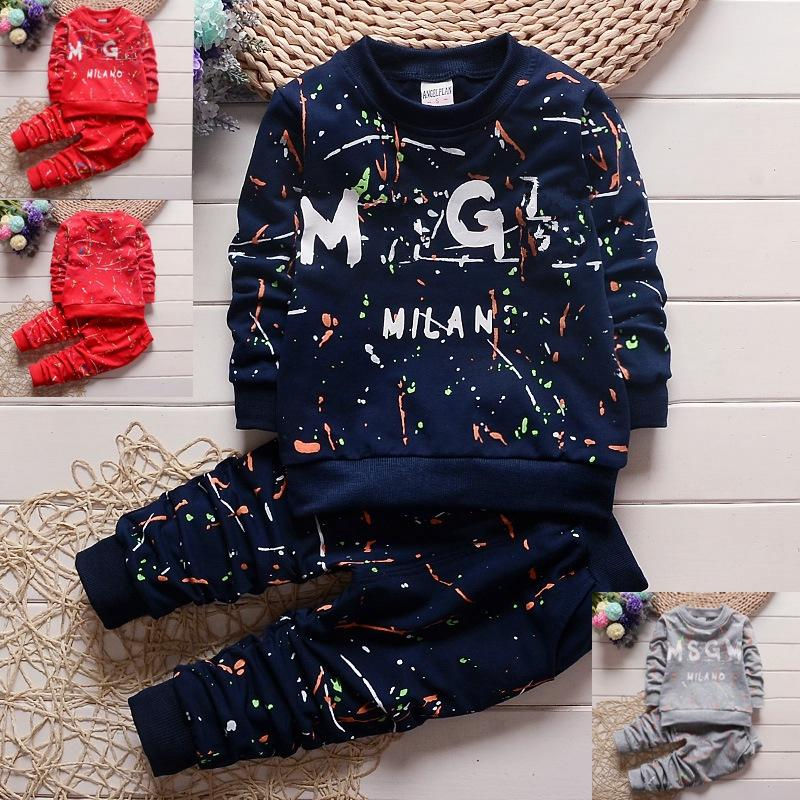 Thumbnail: 3 colors Toddler Baby Boys Clothes T Shirt+Pants Kids tracksuit set boys Sports