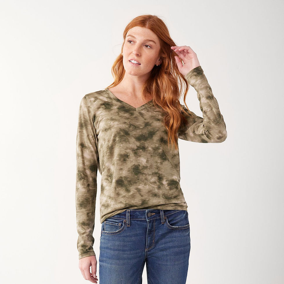 Thumbnail: Women's Sonoma Goods For Life® Everyday V-Neck Long Sleeve Tee