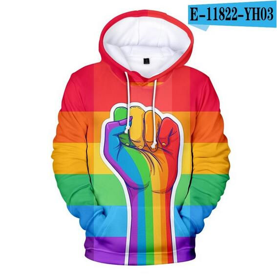 Thumbnail: Colorful Rainbow LGBT Hoodies  Pride LGBT Hoodie Fashion Casual Pullover Hooded