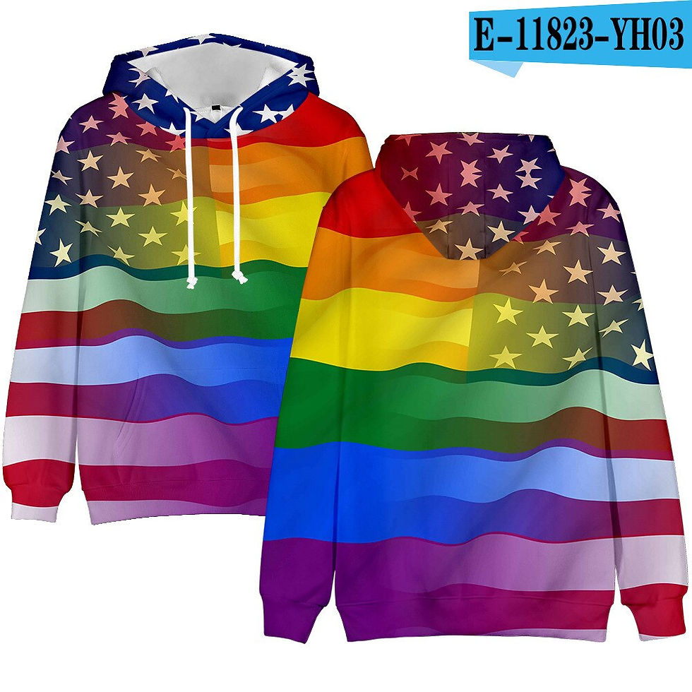 Thumbnail: LGBT Rainbow Flag Hoodie Sweatshirt  Gay Friendly LGBTQ Equity