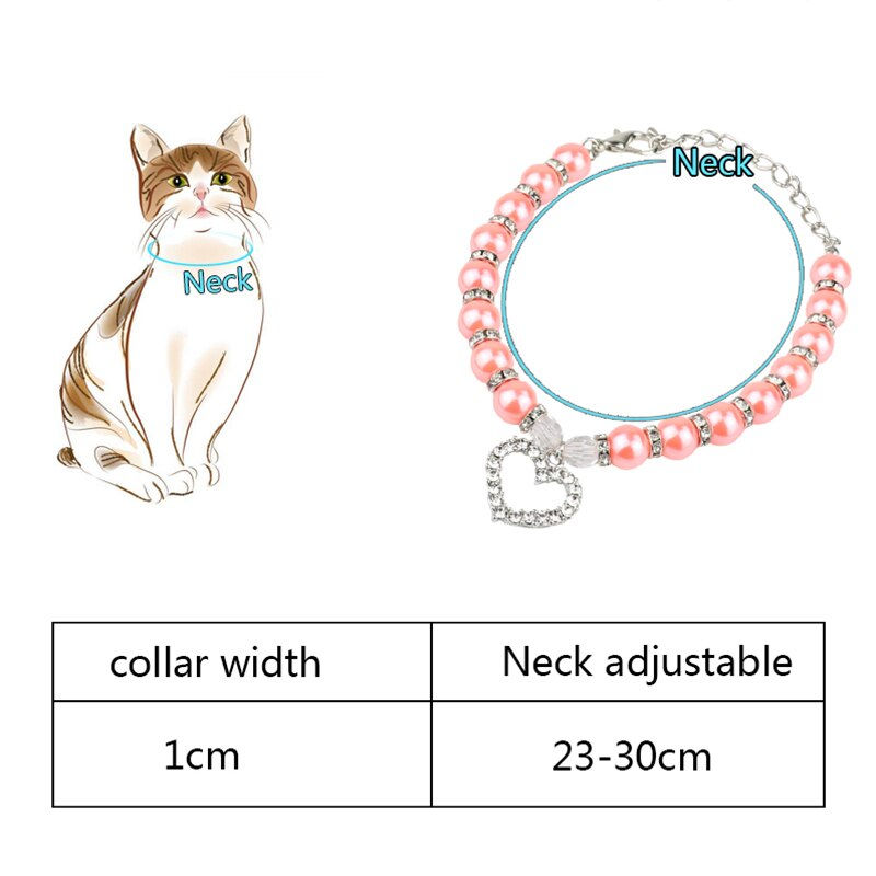 Thumbnail: Rhinestone Pet Coller  Dog Cat Pearl Necklace Pet  Fashion Pets Dogs Cats Collar