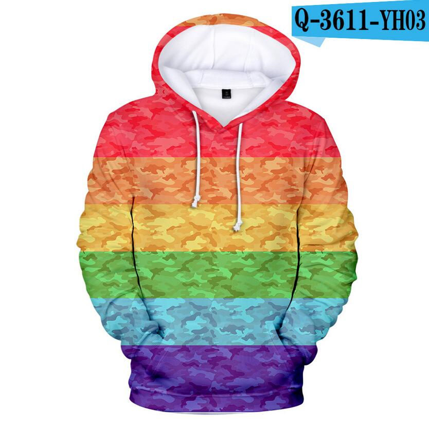Thumbnail: Colorful Rainbow LGBT Hoodies  Pride LGBT Hoodie Fashion Casual Pullover Hooded