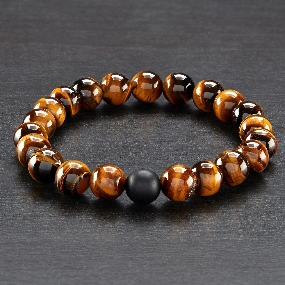 Thumbnail: Men's Spiritual Healing Natural Stone Bead Stretch Bracelet