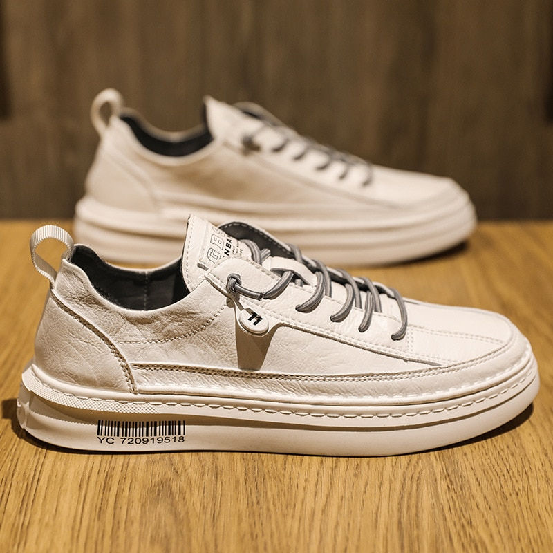 Thumbnail: Casual PU Leather Shoe Trend Men's  Flats Shoes Waterproof Non-Slip Board Shoe