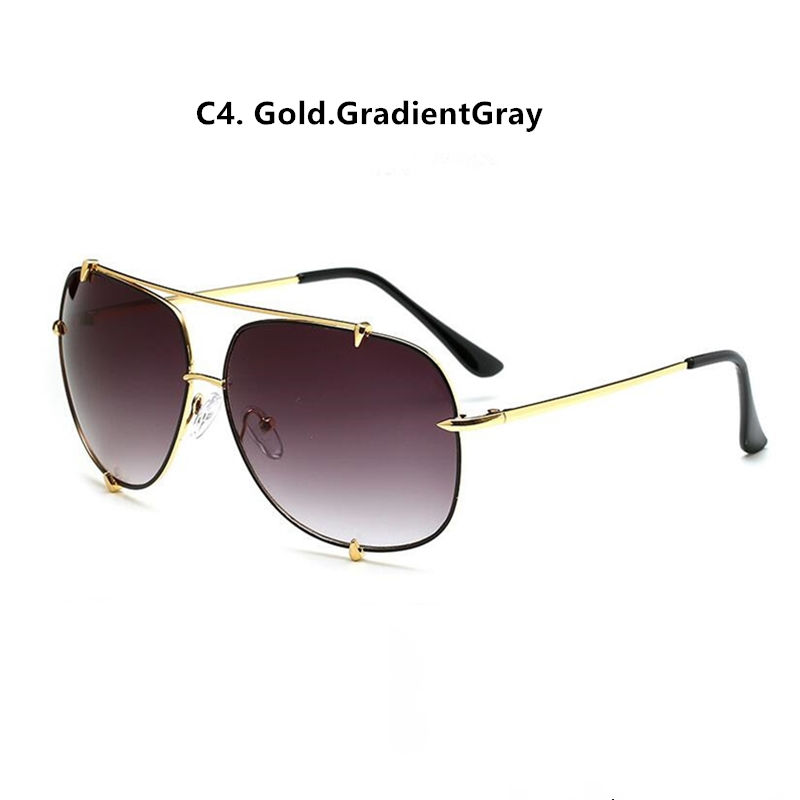 Thumbnail: Big Frame Fashion Glasses Oversized Pilot Sun Glasses Branded Women Sunglasses