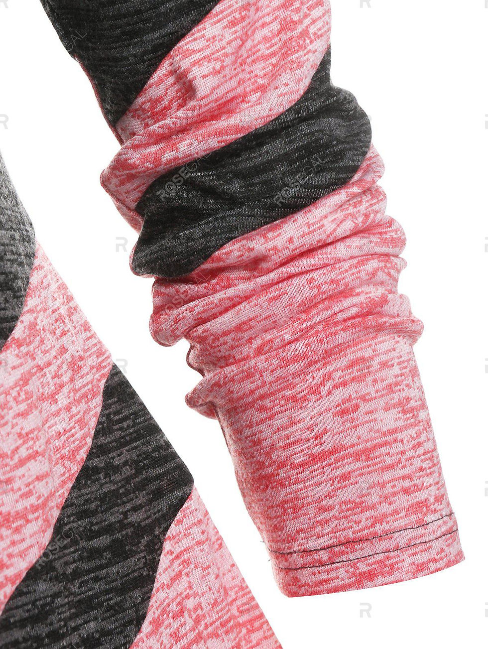 Thumbnail: Plus Size Hooded Space Dye Colorblock Tee - 3x