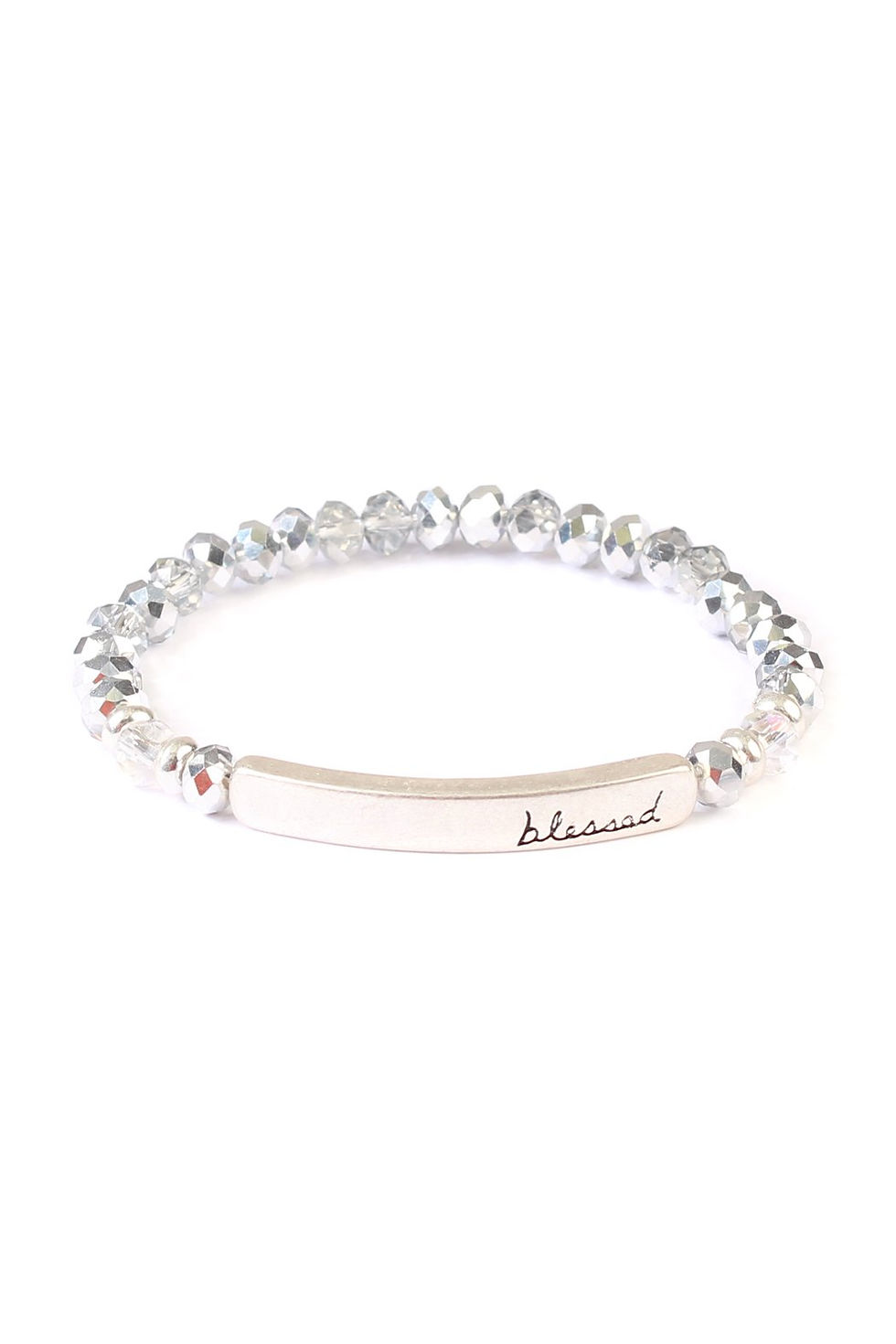 Thumbnail: "BLESSED" 6mm GLASS STRETCH BRACELETS