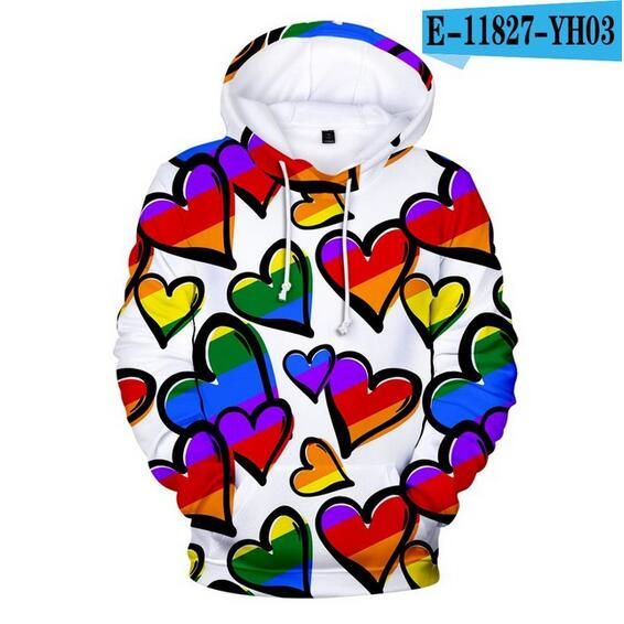 Thumbnail: Colorful Rainbow LGBT Hoodies  Pride LGBT Hoodie Fashion Casual Pullover Hooded