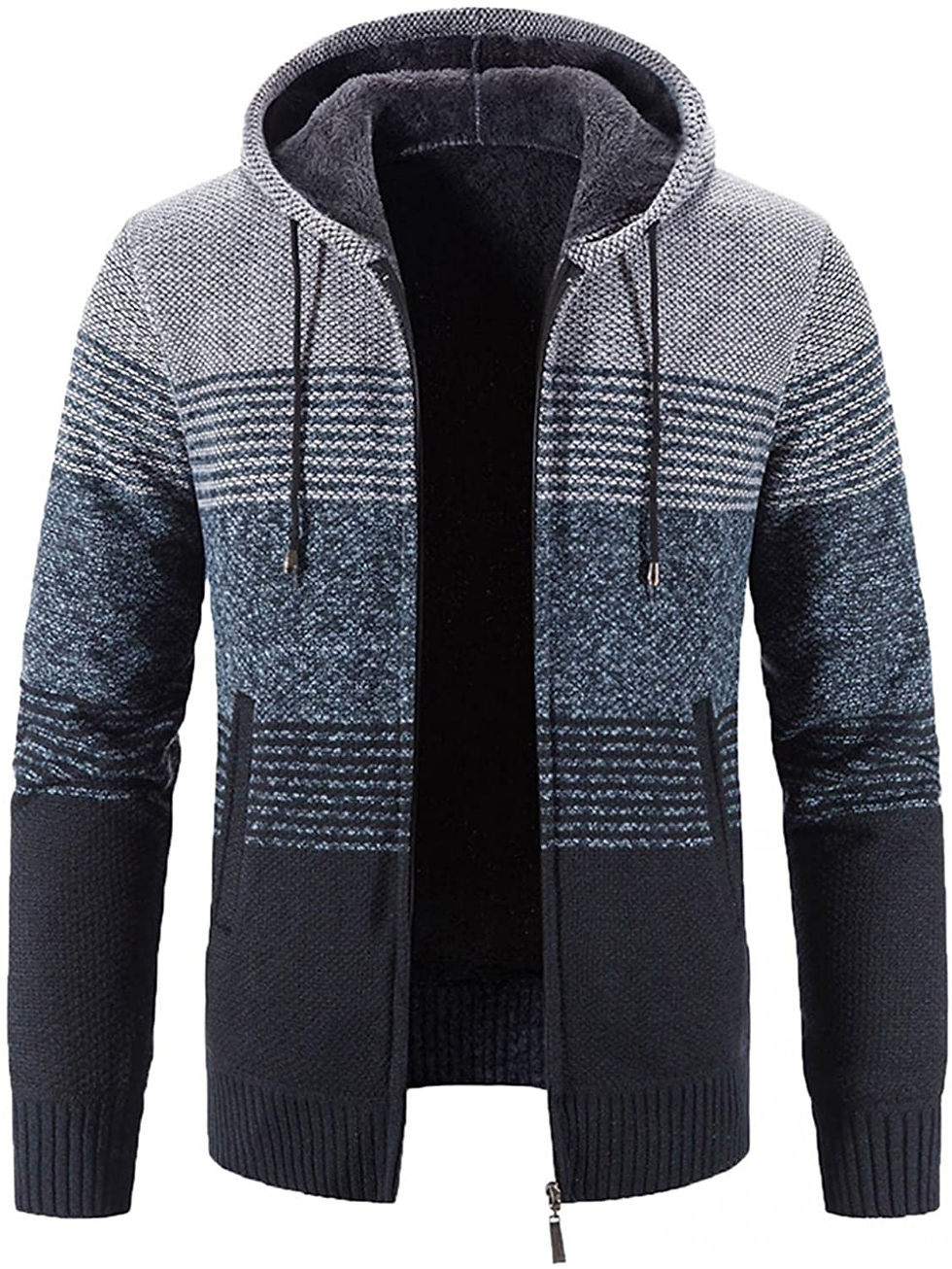 Thumbnail: Hoodies for Men Zip up Hooded Fleece Sweatshirts Pullover Warm Winter Fuzzy She