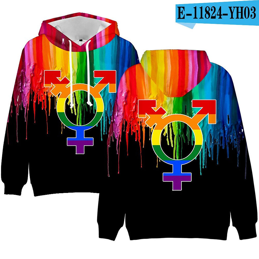 Thumbnail: LGBT Rainbow Flag Hoodie Sweatshirt  Gay Friendly LGBTQ Equity