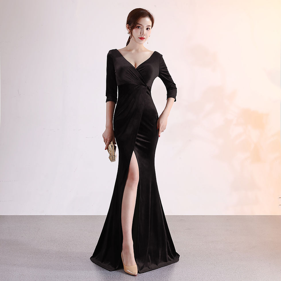 Thumbnail: Long sleeve evening dress