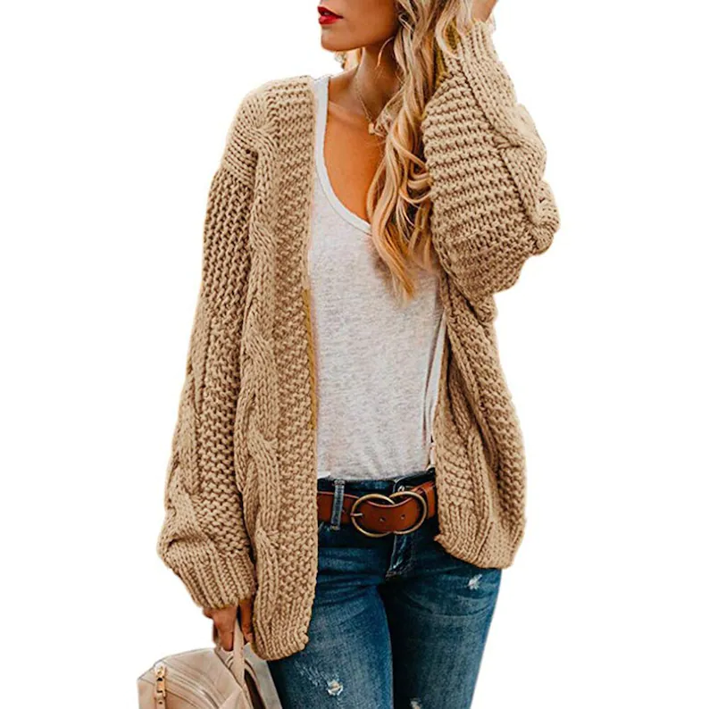 Cardigan Women , Sweater Knitted , Long Sleeve Sweaters , Winter for Girl and L