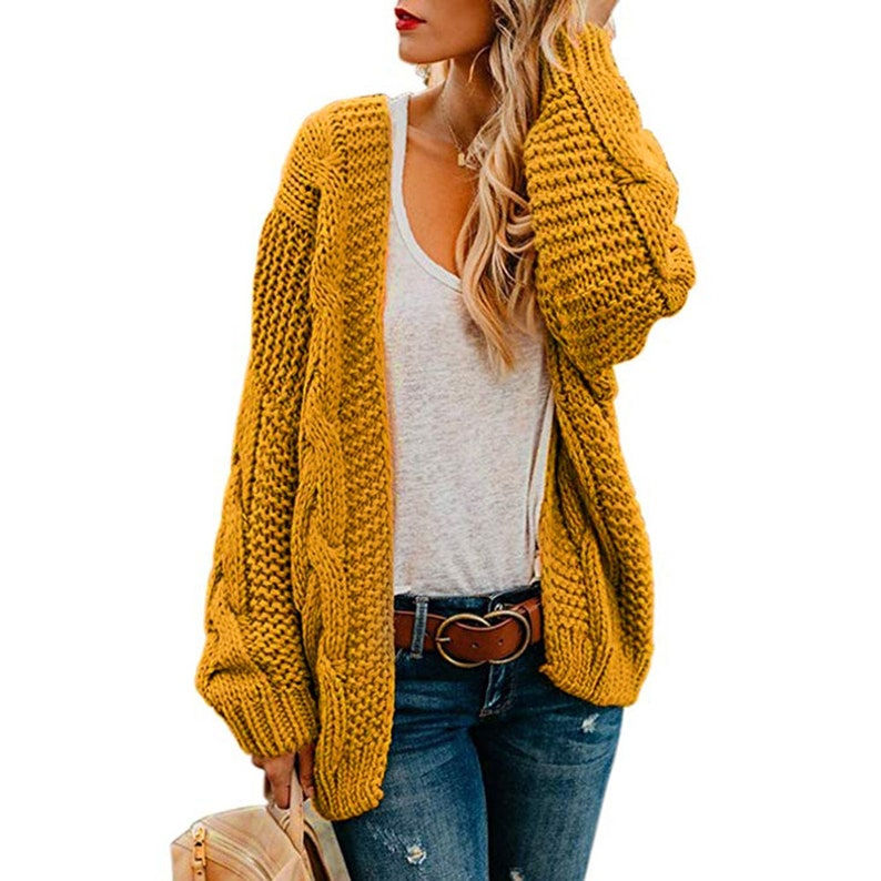 Thumbnail: Cardigan Women , Sweater Knitted , Long Sleeve Sweaters , Winter for Girl and L