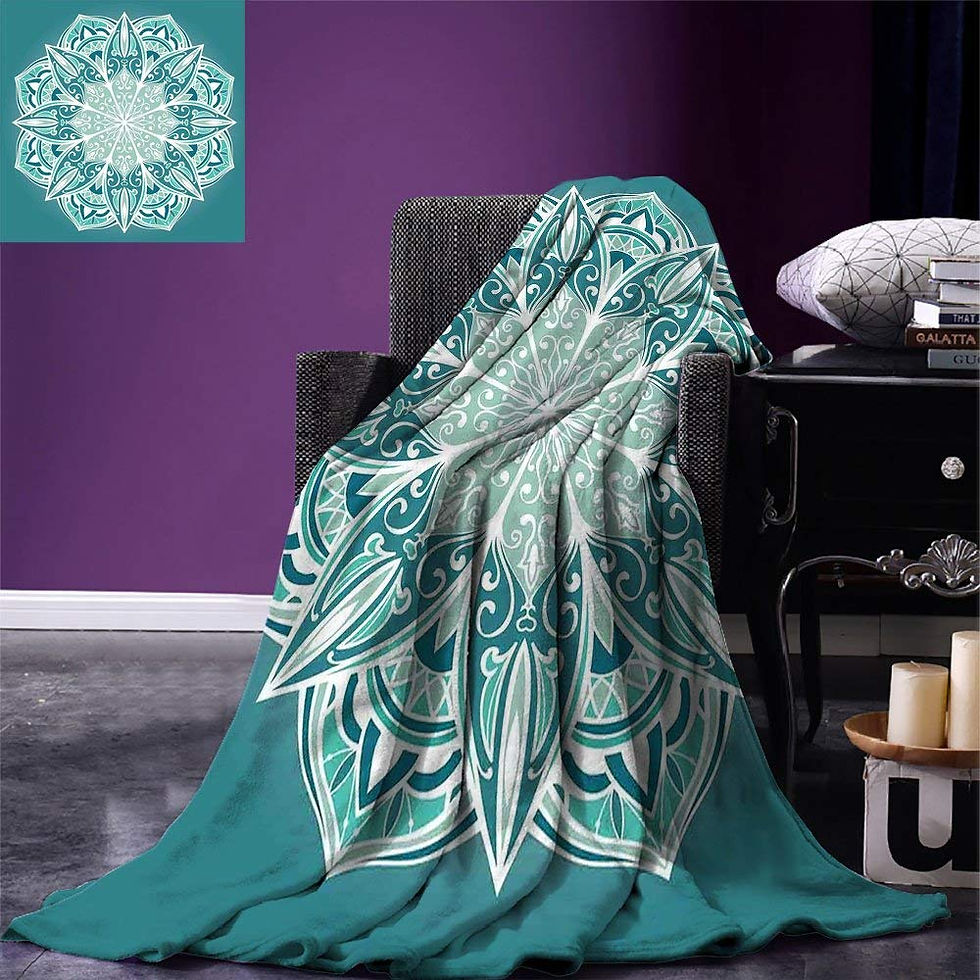 Thumbnail: Turquoise Throw Blanket Spiritual Ritual Mandala Symbol  Metaphysical Microfiber