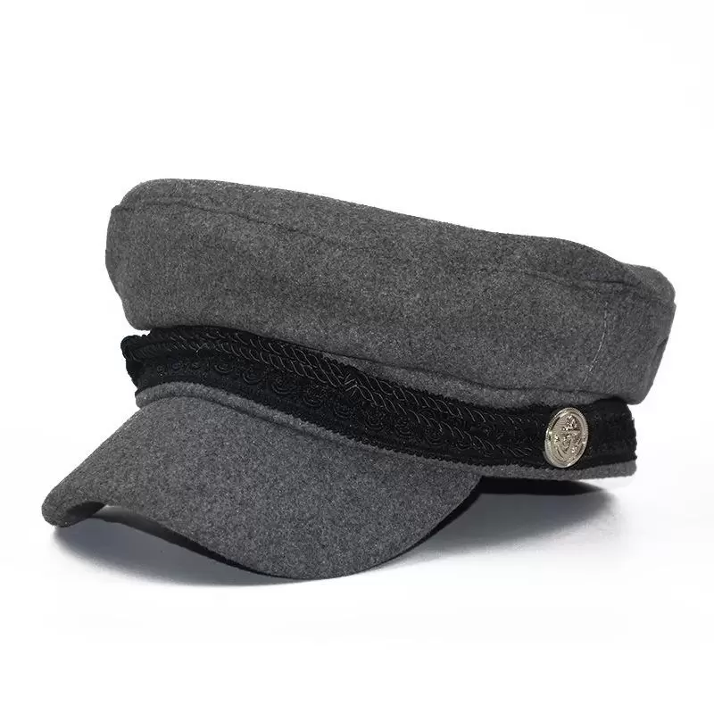 Thumbnail: Caps & Hats Fashion Wool Hat Sun Shading Military Octagonal Autumn Winter Retro