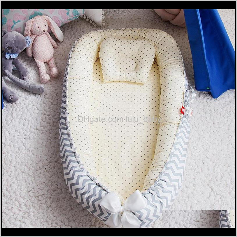 Thumbnail: Cribs 8853Cm Nest With Pillow Portable Crib Travel Infant Toddler Cotton Cradle