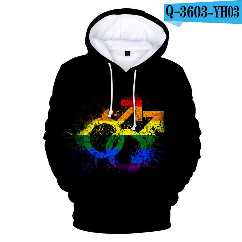 Thumbnail: Colorful Rainbow LGBT Hoodies  Pride LGBT Hoodie Fashion Casual Pullover Hooded