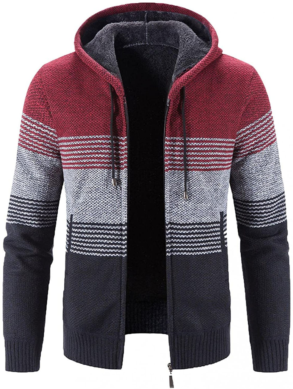 Thumbnail: Hoodies for Men Zip up Hooded Fleece Sweatshirts Pullover Warm Winter Fuzzy She