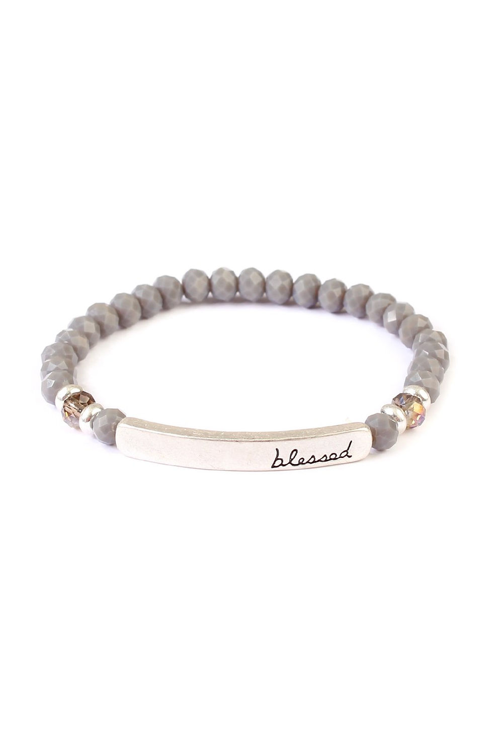 Thumbnail: "BLESSED" 6mm GLASS STRETCH BRACELETS
