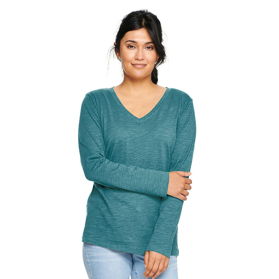 Thumbnail: Women's Sonoma Goods For Life® Everyday V-Neck Long Sleeve Tee