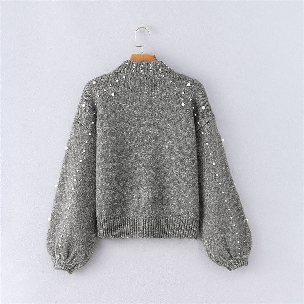 Thumbnail: Women's Casual Pullover Sweater Thick Needle Loose Pearl Sweaters Femme Clothes