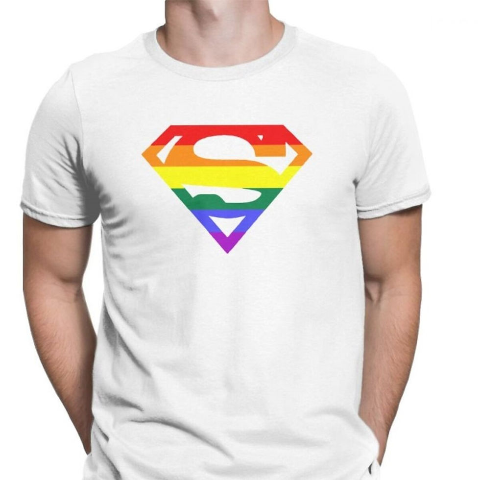 Thumbnail: T Shirt Round Neck Cotton T Shirt Rainbow Gay Lesbian Pride LGBTQ LGBT Tshirts