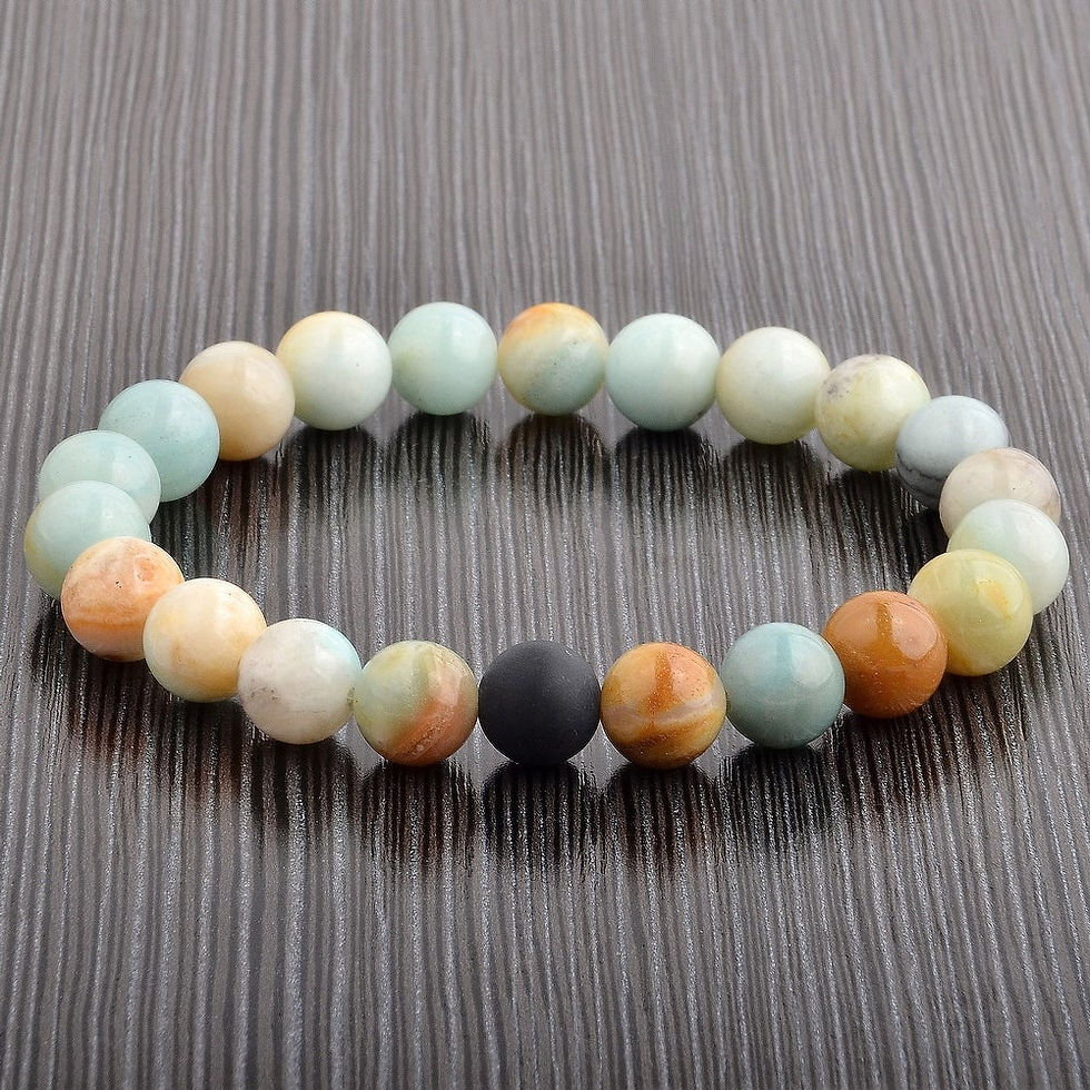 Thumbnail: Men's Spiritual Healing Natural Stone Bead Stretch Bracelet