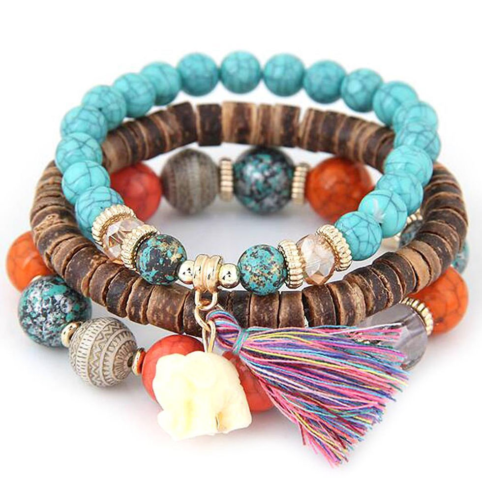 Thumbnail: 6-Pack Natural Stone Lava Rock Beads Bracelets Oil Diffuser for Men Women, Black