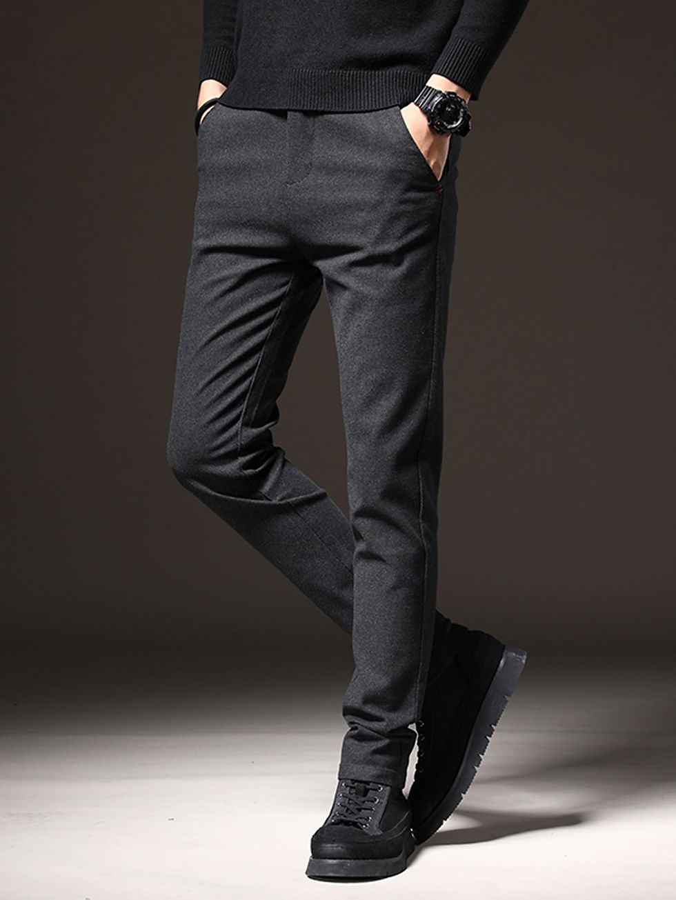 Thumbnail: Men Solid Slant Pocket Pants