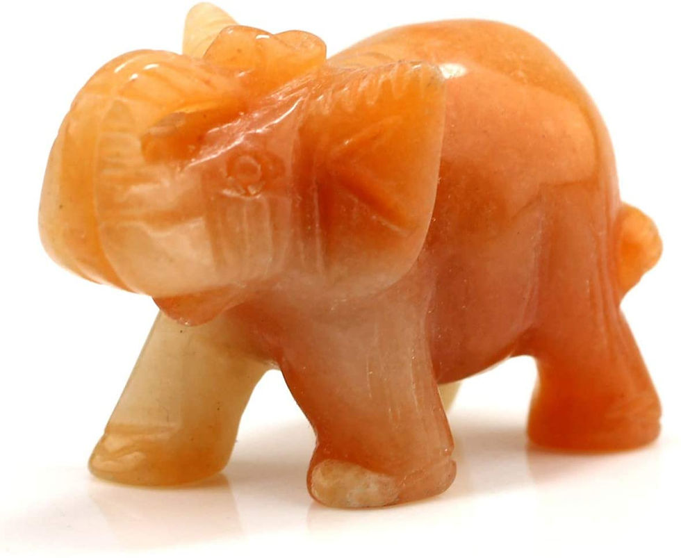 Thumbnail: Carved Healing Crystals Gemstones Elephant Statue Figurine Collectible Decor 1.