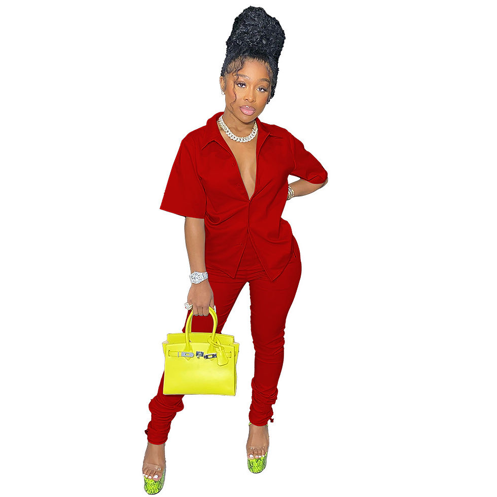 Thumbnail: Women Clothes Wholesale Casual Buttons Top Fall Two Piece Sets for Women