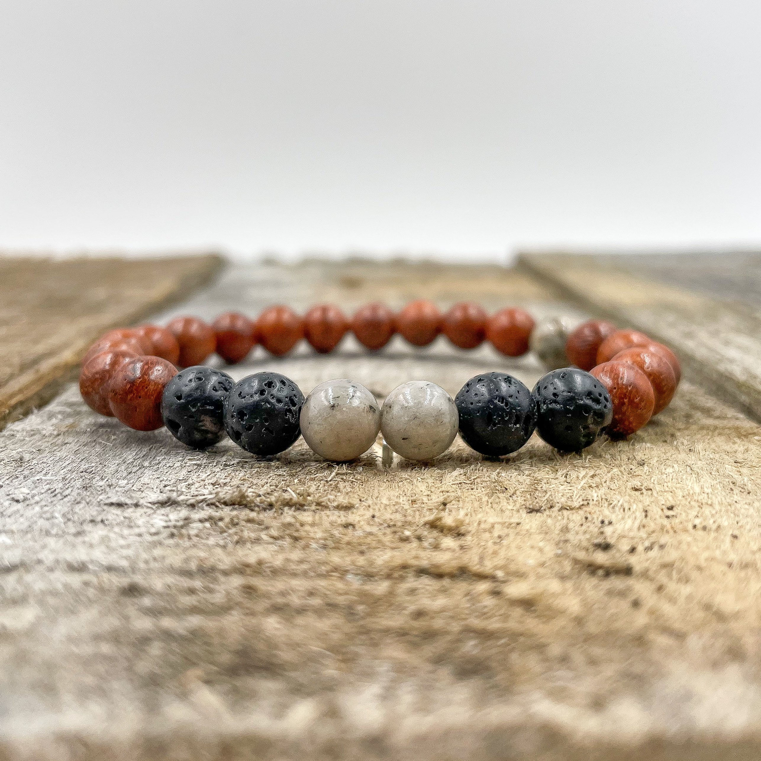 Central | Grey Feldspar - Lava Rock - Rosewood