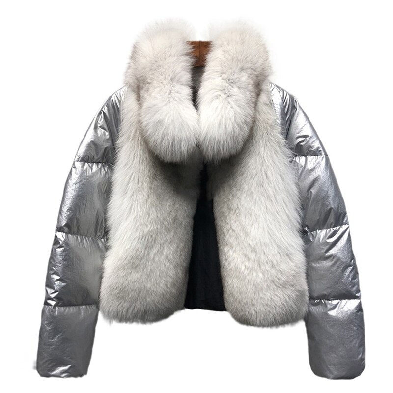 Thumbnail: FURSARCAR New 2021 Real Fur Down Jacket With Fox Fur Collar