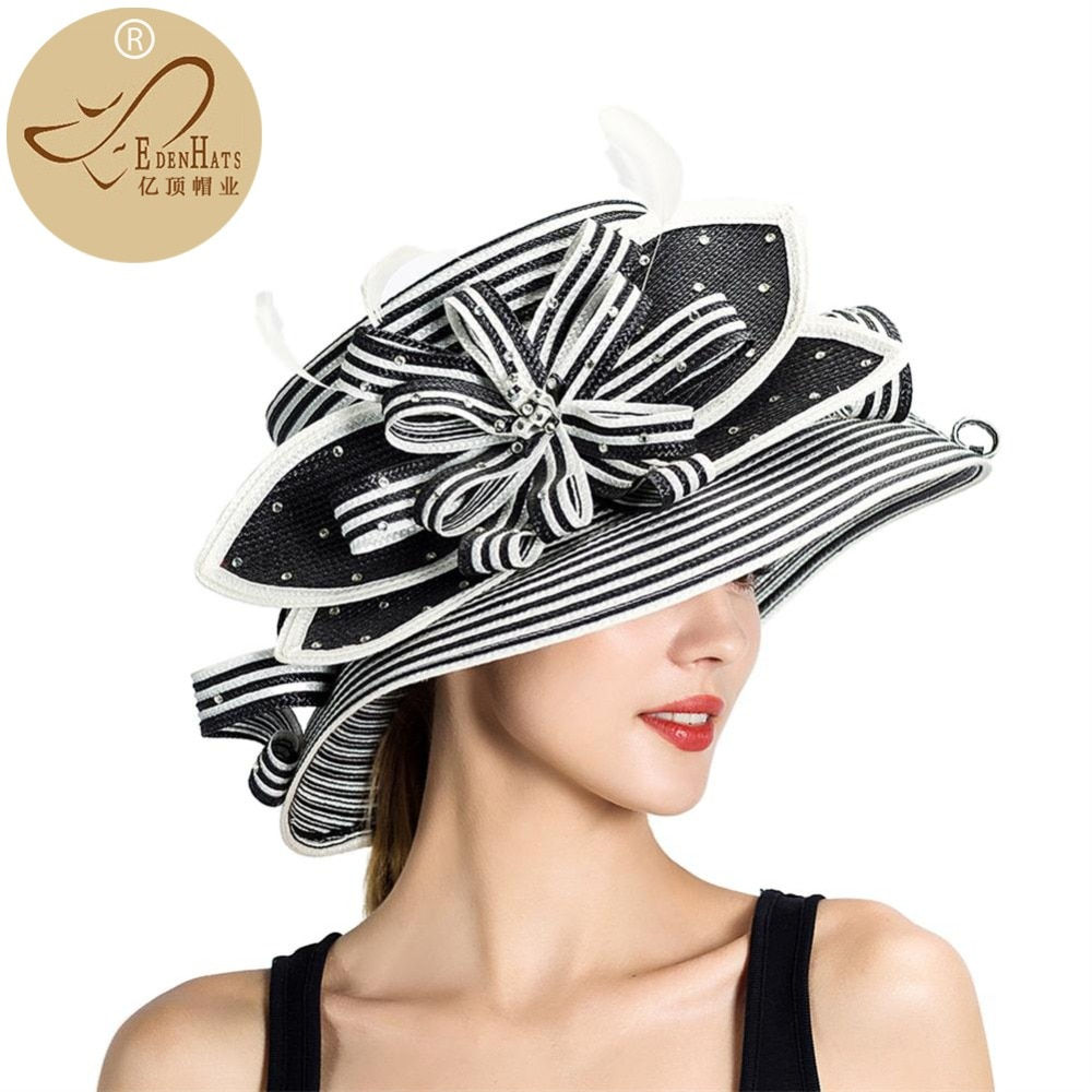 Ky Derby Church Downton Abbey Feather Braided Hat Fancy Hat Races Hat S10-3704