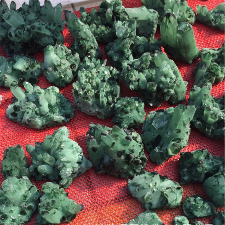 Thumbnail: Wholesale Factory Price Natural Dark Green Crystal Clusters