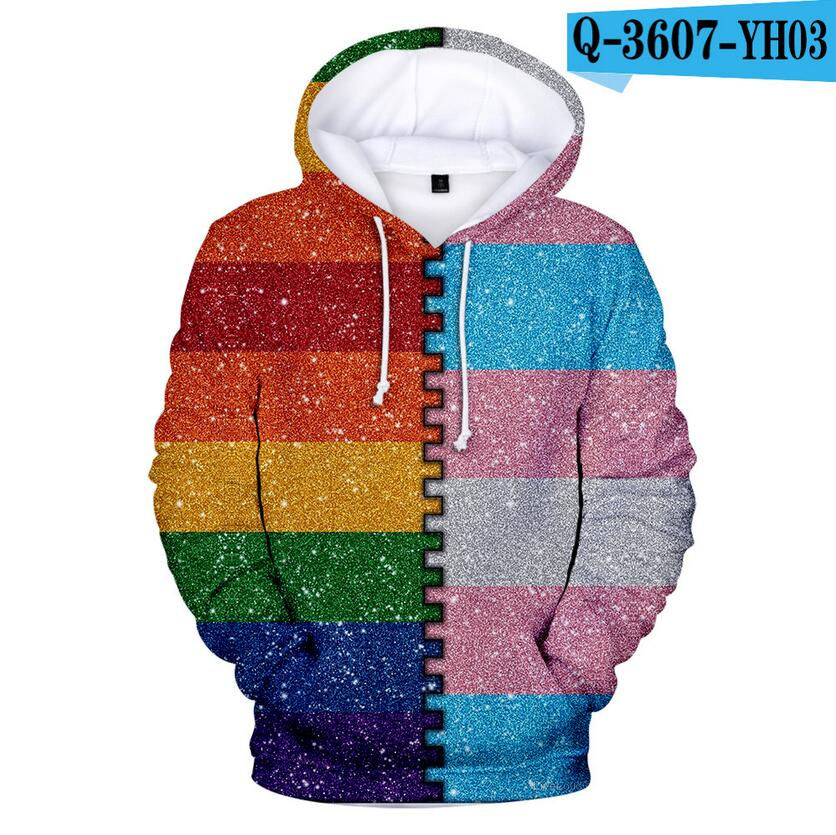 Thumbnail: Colorful Rainbow LGBT Hoodies  Pride LGBT Hoodie Fashion Casual Pullover Hooded
