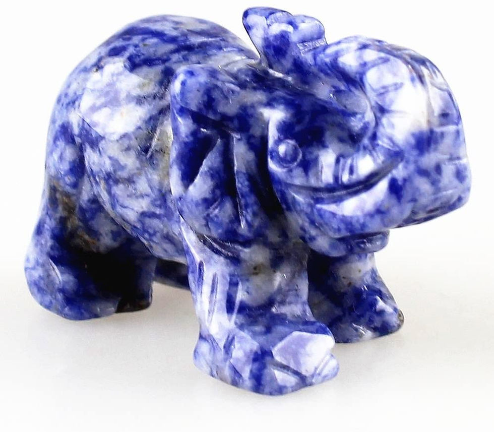 Thumbnail: Carved Healing Crystals Gemstones Elephant Statue Figurine Collectible Decor 1.