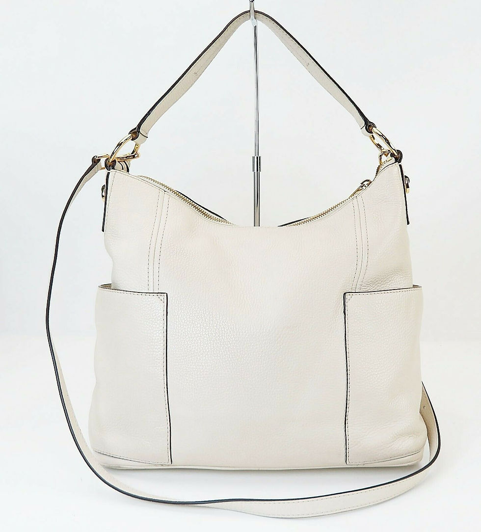 Thumbnail: (B) Authentic MICHAEL KORS Beige Leather Hand and Shoulder 2-Way Bag #39529B