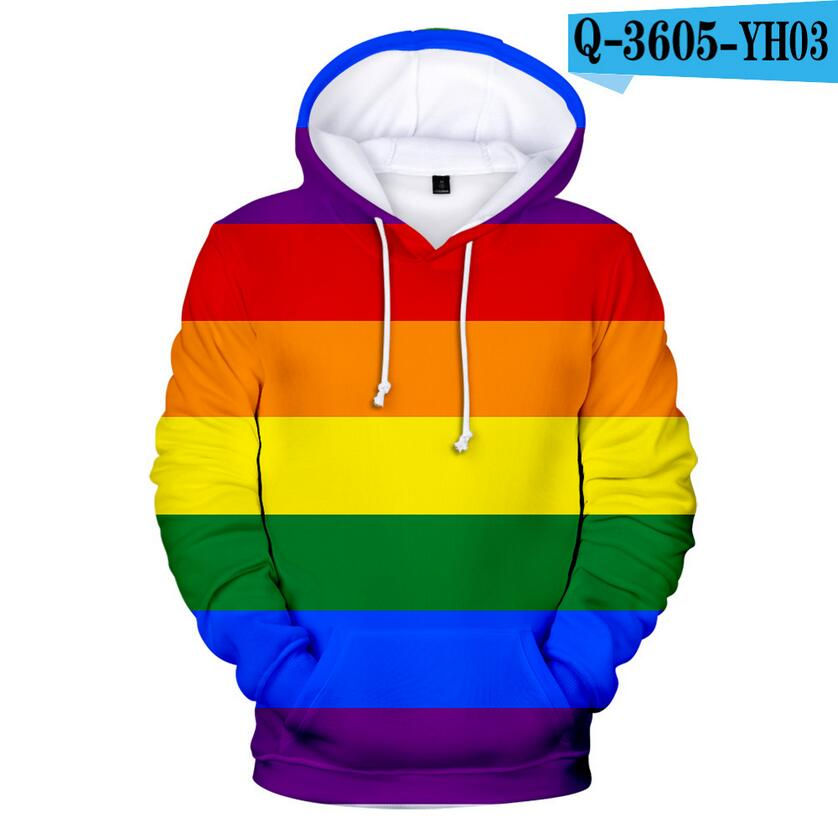 Thumbnail: Colorful Rainbow LGBT Hoodies  Pride LGBT Hoodie Fashion Casual Pullover Hooded