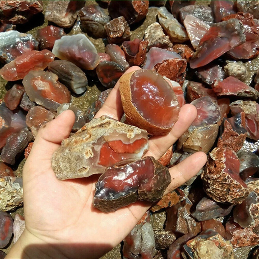 Thumbnail: 100g Bulk Lot Natural Rough Carnelian Raw Stone Crystal Red Agate Mozambique Cr