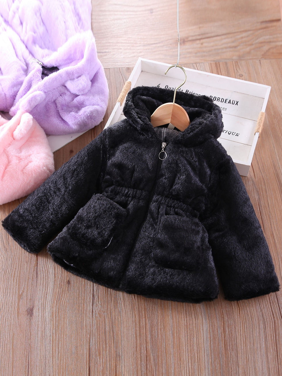Thumbnail: Toddler Girls 3D Ear Design Hooded Coat